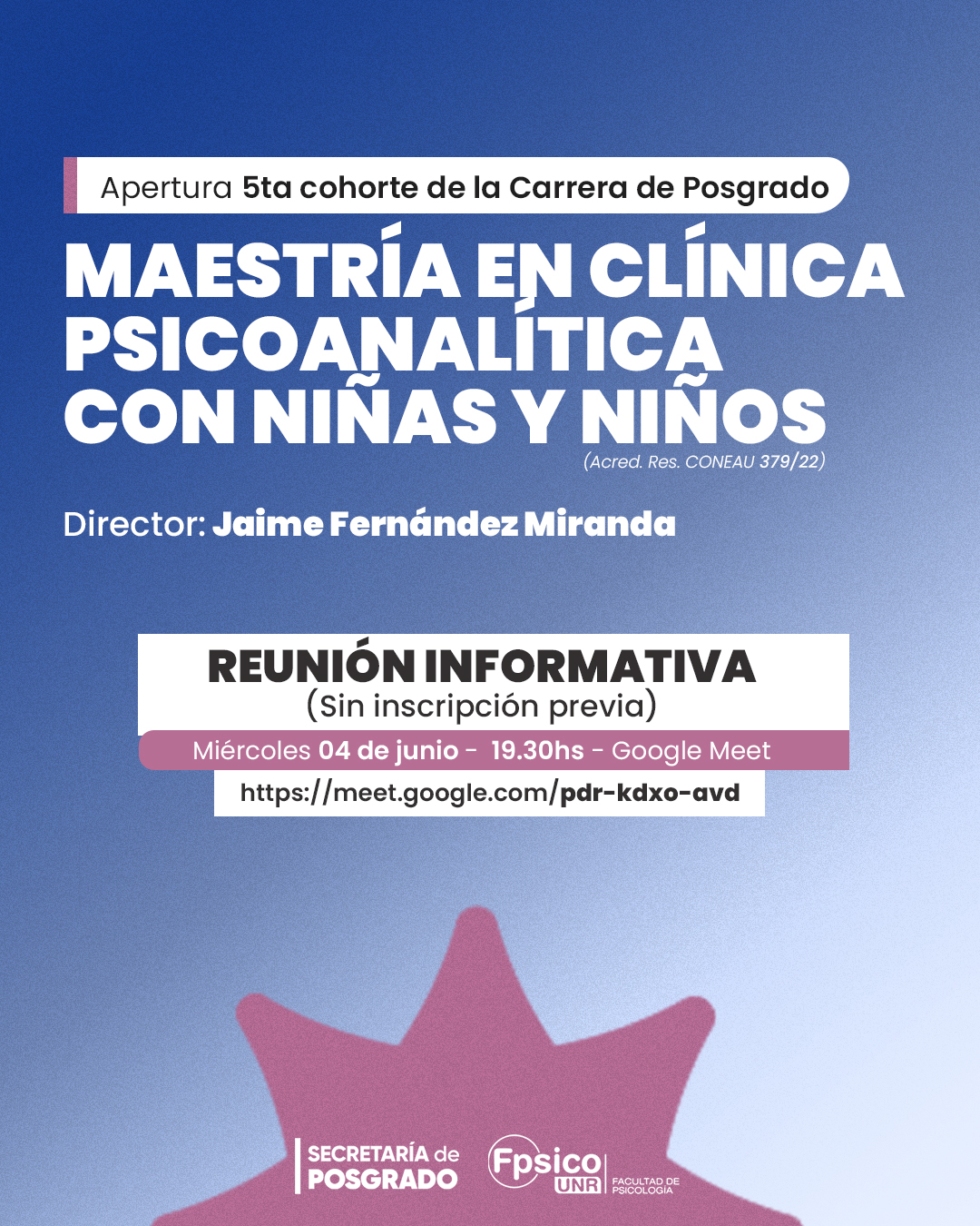 Maestría en CLÍNICA PSICOANALÍTICA CON NIÑAS Y NIÑOS.Apertura 5ta cohorte