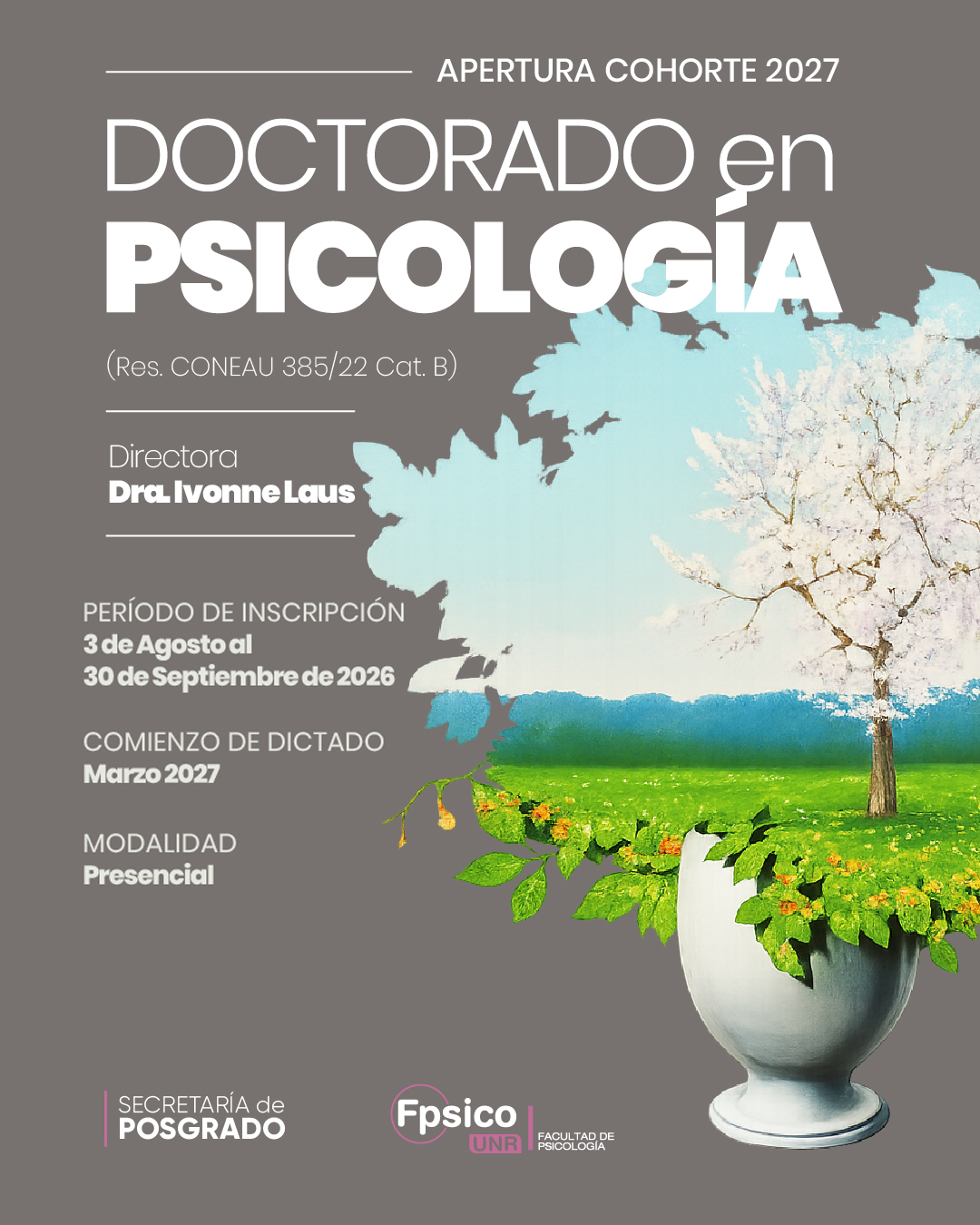 Apertura cohorte 2027 Doctorado en Psicología